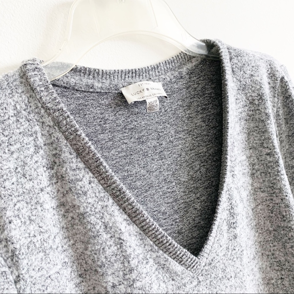 Lucky Brand Cloud Jersey V Neck Tunic Shirt gray - Picture 10 of 13